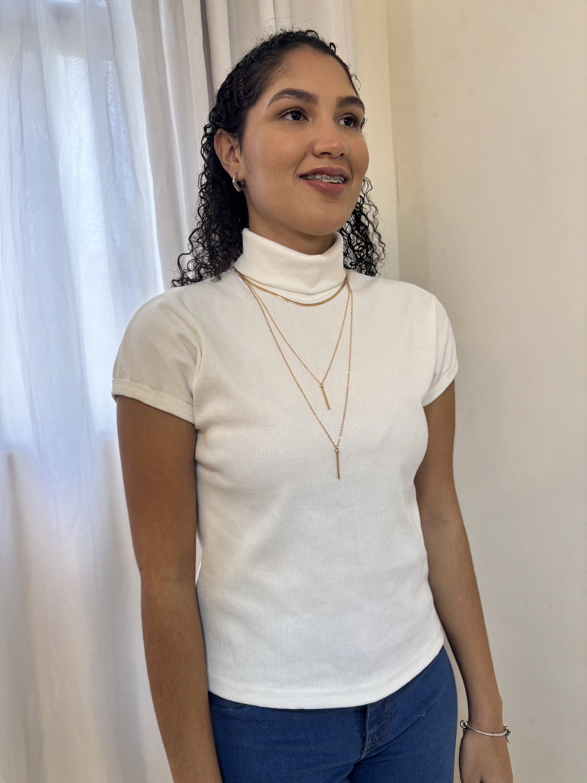 Blusa Jade - Canelada Branca